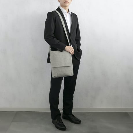 【新商品】sasicco フラップ付きショルダー 白と黒の市松 | 三河木綿 刺子織 | タネイ | 柔道着のカバン | flap shoulder bag | white & black