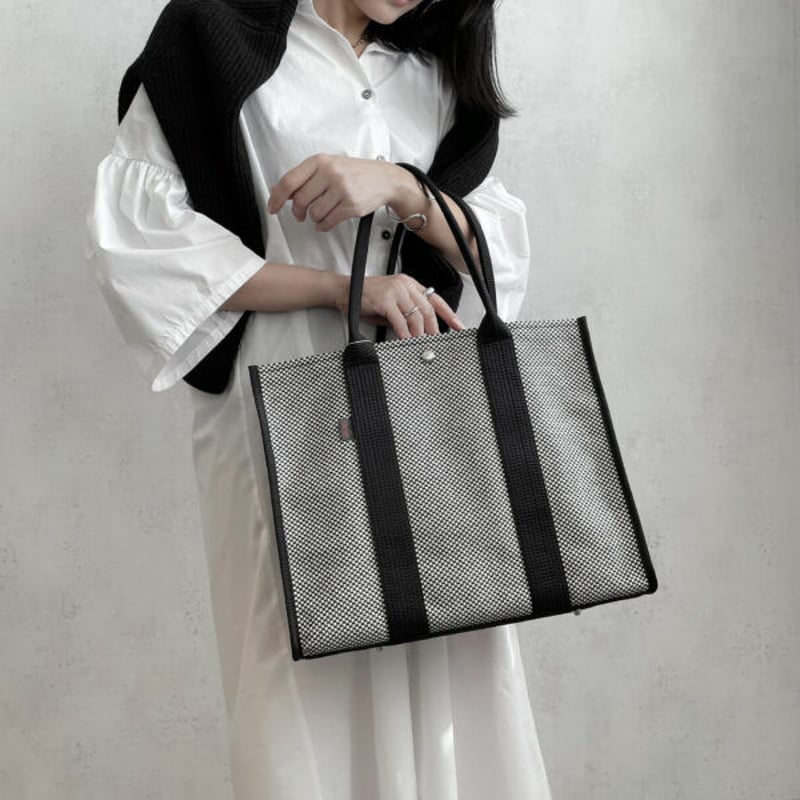 sasicco スクエアトートL 黒 | 三河木綿 刺子織 | タネイ | 柔道着の