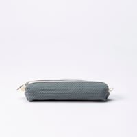 sasicco Pen Case – Blue Gray, Mikawa Sashiko Cotton with Judo Fabric Trim