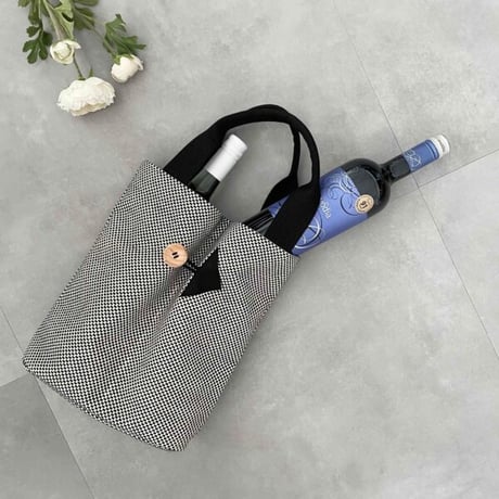 sasicco ポイントバッグ 白と黒の市松 | 三河木綿 刺子織 | タネイ | 柔道着のカバン | point bag | white & black