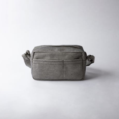 sasicco Mini Shoulder Bag – Black, Mikawa Sashiko Cotton with Judo Fabric Strap