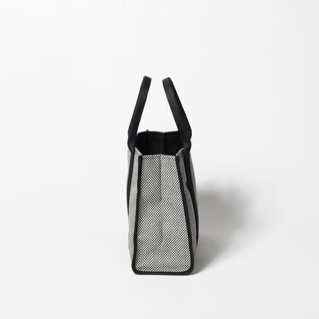 sasicco スクエアトートMplus 白と黒の市松 | 三河木綿 刺子織 | タネイ | 柔道着のカバン | square tote L | white & black