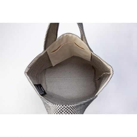 sasicco Tote 40 – Ice Gray, Mikawa Sashiko Cotton with Judo Fabric Handles