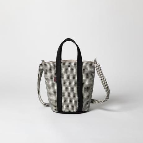 sasicco 2-Way Bucket Tote – Black, Mikawa Sashiko Cotton with Judo Fabric Handles