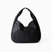 sasicco Content Bag – Black, Mikawa Sashiko Cotton with Judo Fabric Handles