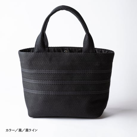 【完売・製造終了】sasicco ライントート 黒／黒ライン | 三河木綿 刺子織 | タネイ | 柔道着のカバン | line tote | black with black line