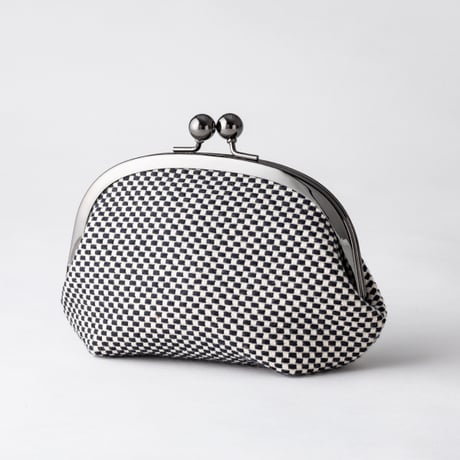 sasicco がま口 グレー | 三河木綿 刺子織 | タネイ | 柔道着のポーチ | gamakuchi pouch | gray