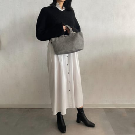 sasicco Oval Tote – White & Black Checkered, Mikawa Sashiko Cotton with Judo Fabric Handles