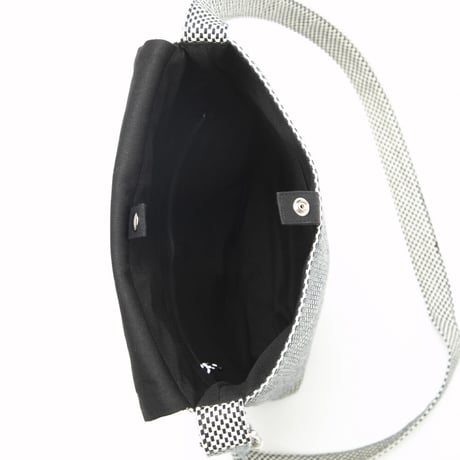 【新商品】sasicco フラップ付きショルダー 黒 | 三河木綿 刺子織 | タネイ | 柔道着のカバン | flap shoulder bag | black