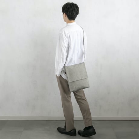 【新商品】sasicco フラップ付きショルダー 白と黒の市松 | 三河木綿 刺子織 | タネイ | 柔道着のカバン | flap shoulder bag | white & black
