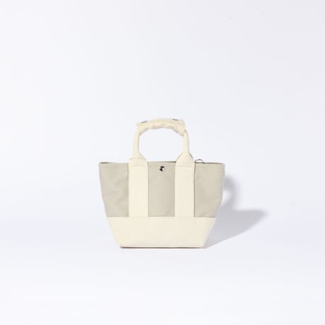 sasicco OBI Tote Nano 2-Way – Ice Gray , Mikawa Sashiko Cotton with Judo Fabric Handles