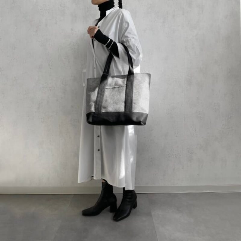 sasicco OBIトートワイド2WAY 白と黒の市松 | オビトートワイド・横長