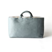 sasicco Funagata Tote – Blue Gray, Mikawa Sashiko Cotton with Judo Fabric Handles