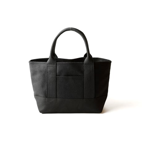 sasicco OBI Tote Mini – White & Black Checkered, Mikawa Sashiko Cotton with Judo Fabric Handles