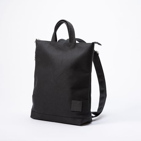sasicco Portside Rucksack – White & Black Checkered, Mikawa Sashiko Cotton with Judo Fabric Handles
