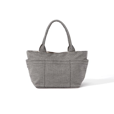 sasicco Posh Tote M – Black, Mikawa Sashiko Cotton with Judo Fabric Handles
