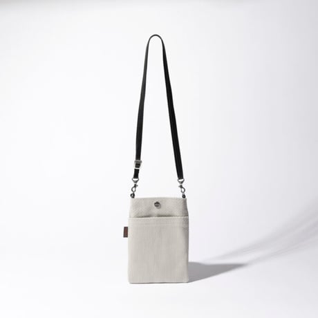 sasicco Smartphone ShoulderBag – Black, Mikawa Sashiko Cotton with Judo Fabric Strap