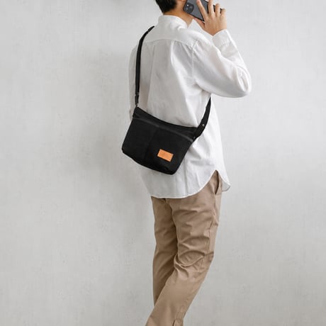 sasicco タイニーショルダー 黒 | 三河木綿 刺子織 | タネイ | 柔道着のカバン | tiny shoulder bag | black