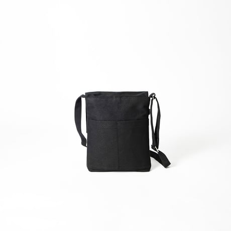 【新商品】sasicco フラップ付きショルダー 黒 | 三河木綿 刺子織 | タネイ | 柔道着のカバン | flap shoulder bag | black