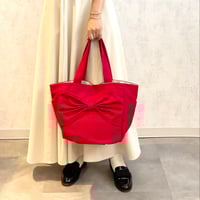 sasicco カインドバッグ 赤 | リボンバッグ | 三河木綿 刺子織 | タネイ | 柔道着のカバン | kind bag | red