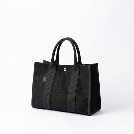 sasicco スクエアトートM 黒 | 三河木綿 刺子織 | タネイ | 柔道着のカバン | square tote M | black