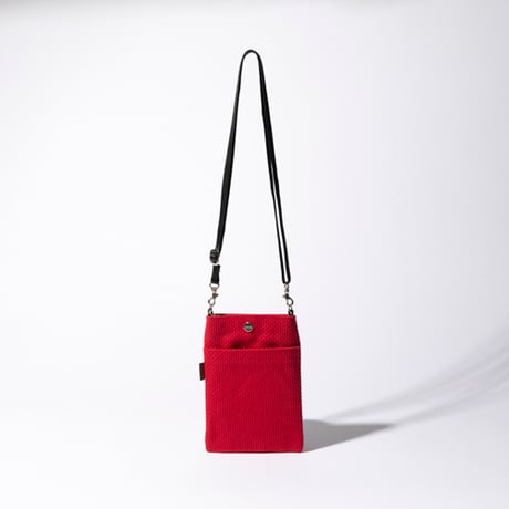 sasicco スマホショルダー 白と黒の市松 | 三河木綿 刺子織 | タネイ | 柔道着のカバン | smart phone shoulder bag | white & black