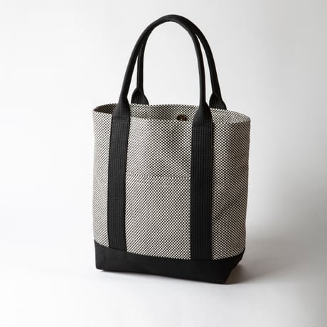 sasicco OBI Tote (Vertical) – White, Mikawa Sashiko Cotton with Judo Fabric Handles
