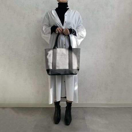 sasicco OBI Tote Wide – White, Mikawa Sashiko Cotton with Judo Fabric Handles