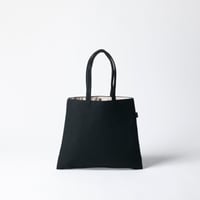 sasicco Trape Tote Mini – Black, Mikawa Sashiko Cotton with Judo Fabric Handles