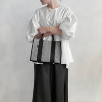 sasicco スクエアトートM 白と黒の市松 | 三河木綿 刺子織 | タネイ | 柔道着のカバン | square tote M | white & black