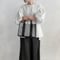 sasicco スクエアトートM 白と黒の市松 | 三河木綿 刺子織 | タネイ | 柔道着のカバン | square tote M | white & black