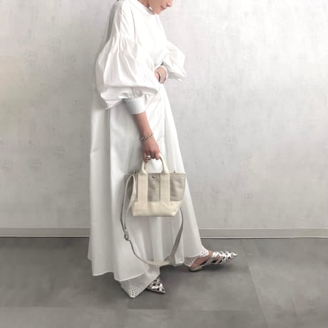 sasicco OBI Tote Nano 2-Way – Ice Gray , Mikawa Sashiko Cotton with Judo Fabric Handles
