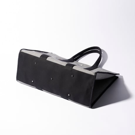sasicco スクエアトートLL 白と黒の市松 | 三河木綿 刺子織 | タネイ | 柔道着のカバン | square tote LL | white & black