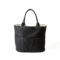 sasicco Bucket Bag – Black, Mikawa Sashiko Cotton with Judo Fabric Handles