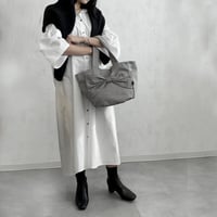 sasicco カインドバッグ 白と黒の市松 | リボンバッグ | 三河木綿 刺子織 | タネイ | 柔道着のカバン | kind bag | white & black