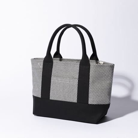 sasicco OBIトートミニ２way 白と黒の市松 | オビトートミニ | 三河木綿 刺子織 | 柔道着 | obi tote mini 2way bag | white & black
