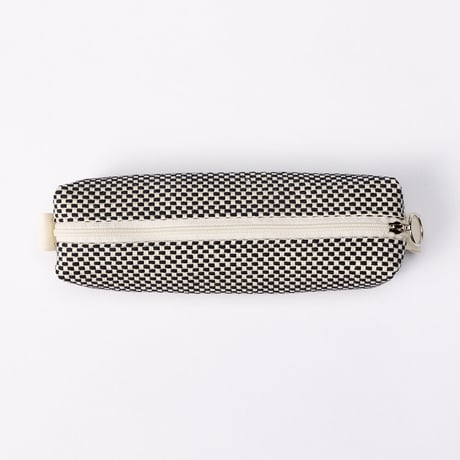 sasicco ペンケース 白と黒の市松 | 三河木綿 刺子織 | タネイ | 柔道着のペンケース | pen case | white & black
