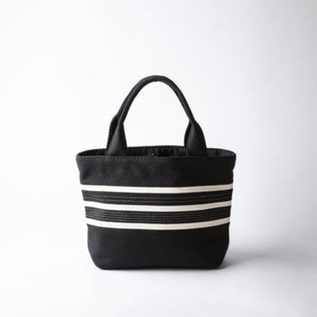 【完売・製造終了】sasicco ライントート 黒／黒ライン | 三河木綿 刺子織 | タネイ | 柔道着のカバン | line tote | black with black line