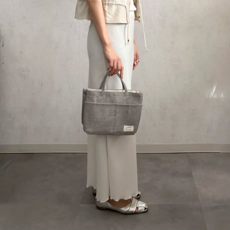 sasicco ツインバッグ 白と黒の市松 | 三河木綿 刺子織 | タネイ | 柔道着のカバン | twin bag | white & black