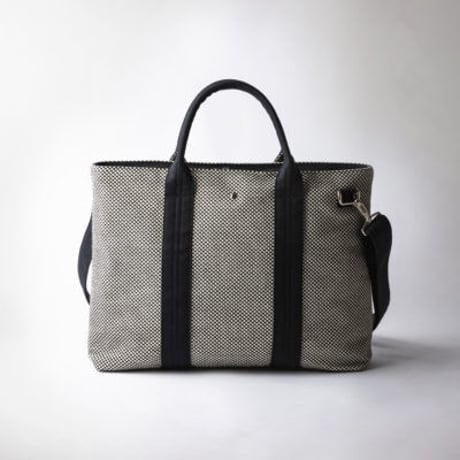 【完売・製造終了】sasicco ビジネストート 白と黒の市松 | 三河木綿 刺子織 | タネイ | 柔道着のカバン | business tote | white & black
