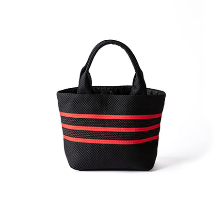 【完売・製造終了】sasicco ライントート 黒／黒ライン | 三河木綿 刺子織 | タネイ | 柔道着のカバン | line tote | black with black line