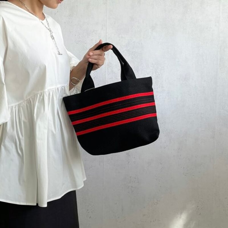 完売・製造終了】sasicco ライントート 黒／白ライン | 三河木綿 刺子
