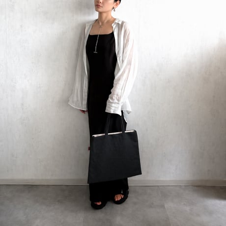 sasicco トラペトートミニ 黒 | 三河木綿 刺子織 | タネイ | 柔道着のカバン | trapezoid tote mini | black