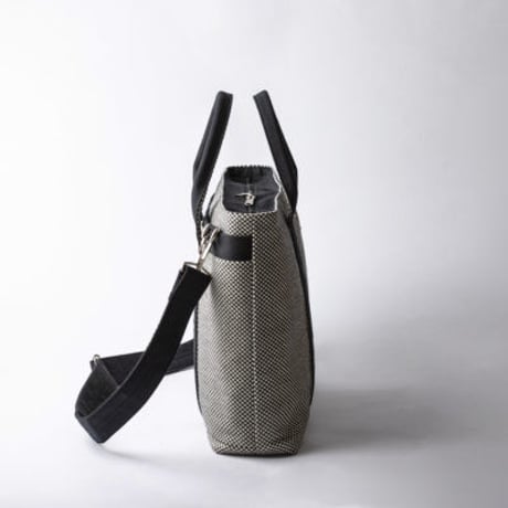 【完売・製造終了】sasicco ビジネストート 白と黒の市松 | 三河木綿 刺子織 | タネイ | 柔道着のカバン | business tote | white & black