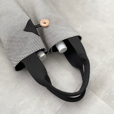 sasicco ポイントバッグ 白と黒の市松 | 三河木綿 刺子織 | タネイ | 柔道着のカバン | point bag | white & black