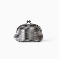 sasicco がま口 白と黒の市松 | 三河木綿 刺子織 | タネイ | 柔道着のポーチ | gamakuchi pouch | white & black