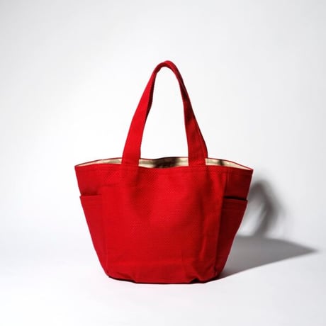 sasicco カインドバッグ 赤 | リボンバッグ | 三河木綿 刺子織 | タネイ | 柔道着のカバン | kind bag | red