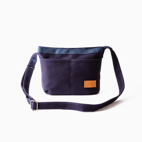 sasicco Tiny Shoulder Bag – Black, Mikawa Sashiko Cotton with Judo Fabric Strap