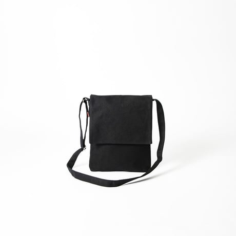 【新商品】sasicco フラップ付きショルダー 黒 | 三河木綿 刺子織 | タネイ | 柔道着のカバン | flap shoulder bag | black