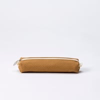 sasicco Pen Case – Khaki, Mikawa Sashiko Cotton with Judo Fabric Trim